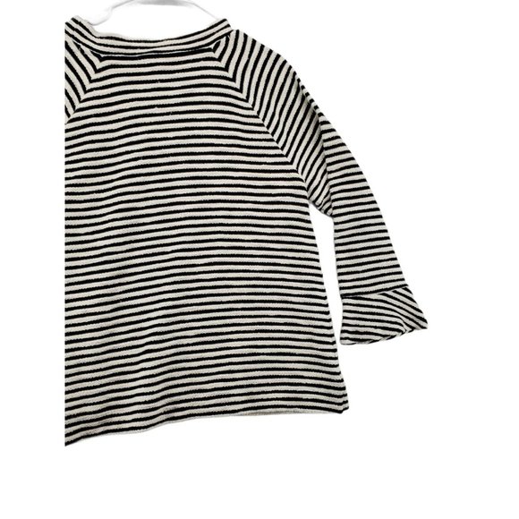 LOFT by ANN TAYLOR Sweater Women's Long Sleeve Striped Pullover B/W Large - Picture 7 of 9